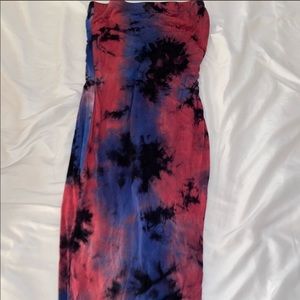 Fashion Nova Tie dye Tube bodycon midi dress